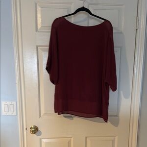 Banana Republic Burgundy Silk Tunic Blouse - XL